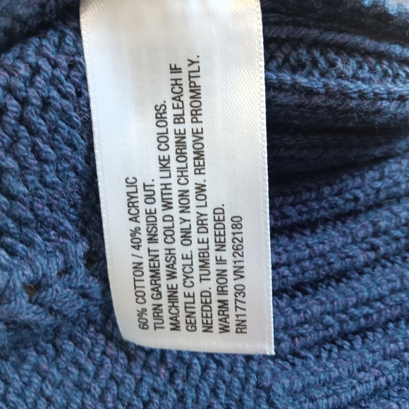 a new day Blue and White Striped Cowl Neck Sweater NWOT - Picture 6 of 7